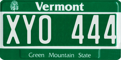 VT license plate XYO444