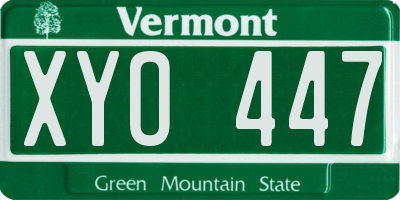 VT license plate XYO447