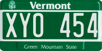 VT license plate XYO454
