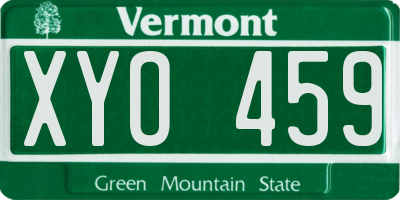 VT license plate XYO459