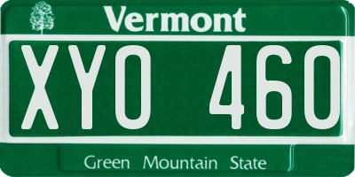VT license plate XYO460