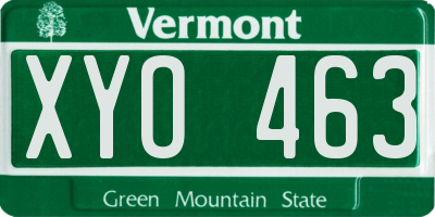 VT license plate XYO463