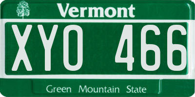VT license plate XYO466