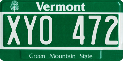 VT license plate XYO472
