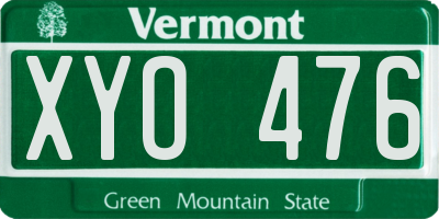 VT license plate XYO476