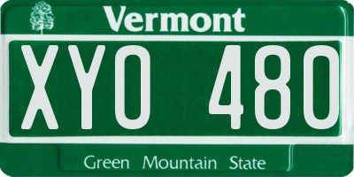 VT license plate XYO480