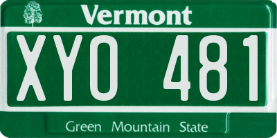 VT license plate XYO481