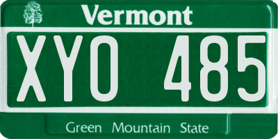 VT license plate XYO485