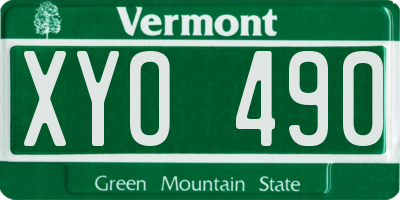 VT license plate XYO490