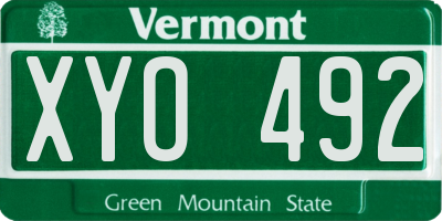 VT license plate XYO492