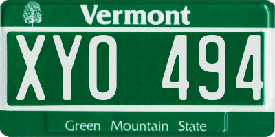 VT license plate XYO494