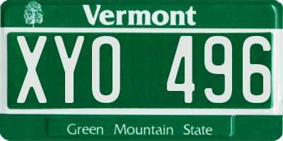VT license plate XYO496