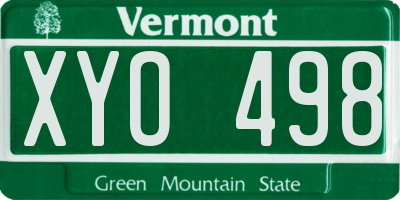 VT license plate XYO498