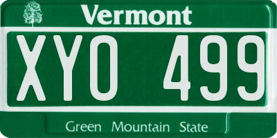 VT license plate XYO499