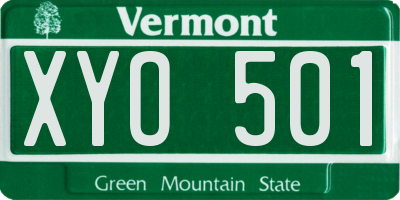 VT license plate XYO501
