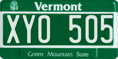 VT license plate XYO505