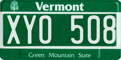 VT license plate XYO508
