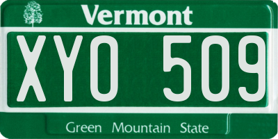 VT license plate XYO509