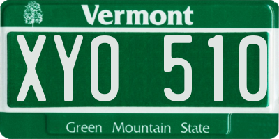 VT license plate XYO510