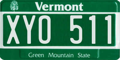 VT license plate XYO511