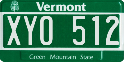 VT license plate XYO512