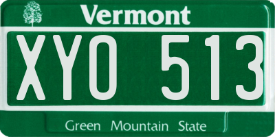 VT license plate XYO513