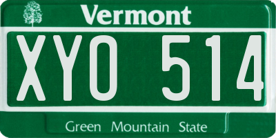 VT license plate XYO514