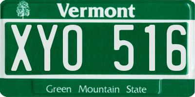 VT license plate XYO516