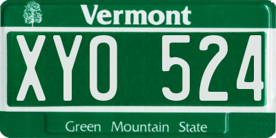 VT license plate XYO524