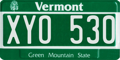 VT license plate XYO530
