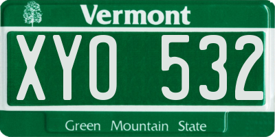 VT license plate XYO532