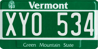 VT license plate XYO534