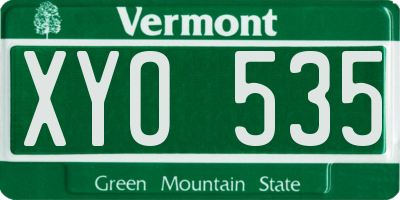 VT license plate XYO535