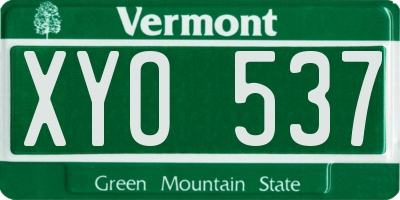 VT license plate XYO537