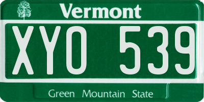 VT license plate XYO539