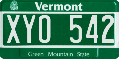VT license plate XYO542