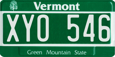 VT license plate XYO546