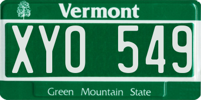 VT license plate XYO549