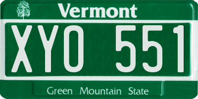 VT license plate XYO551