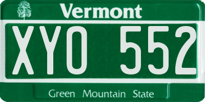 VT license plate XYO552