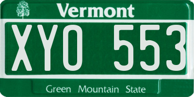 VT license plate XYO553
