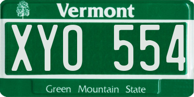 VT license plate XYO554