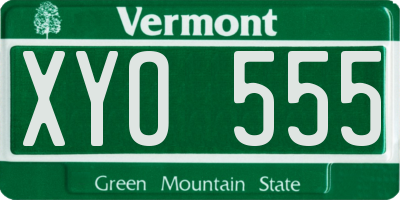 VT license plate XYO555