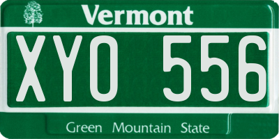 VT license plate XYO556