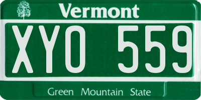 VT license plate XYO559
