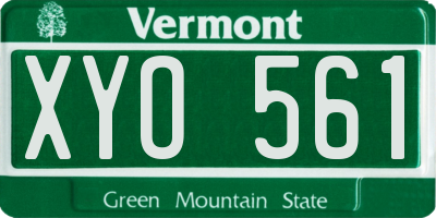 VT license plate XYO561