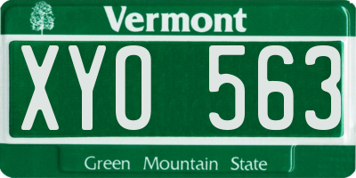 VT license plate XYO563
