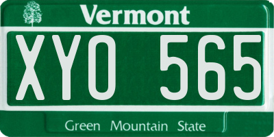 VT license plate XYO565