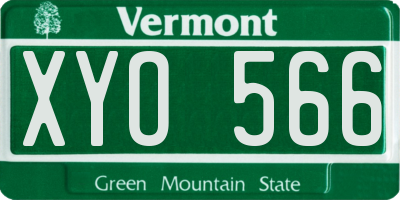 VT license plate XYO566