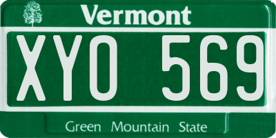 VT license plate XYO569